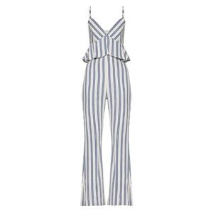 BCBGENERATION Striped Blue and White Jumpsuit Size 8